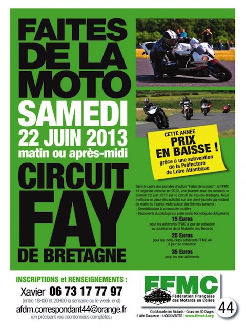 « Faites de la moto » avec la FFMC 44 le 22 juin
