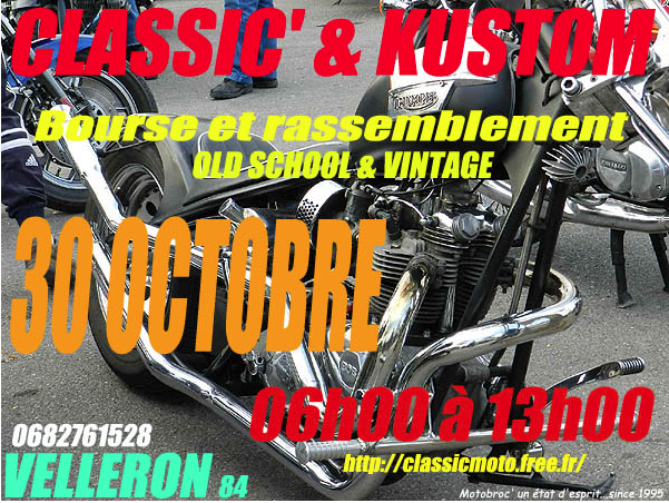 Bourse d'échange Classic moto & custom à Velleron (...)