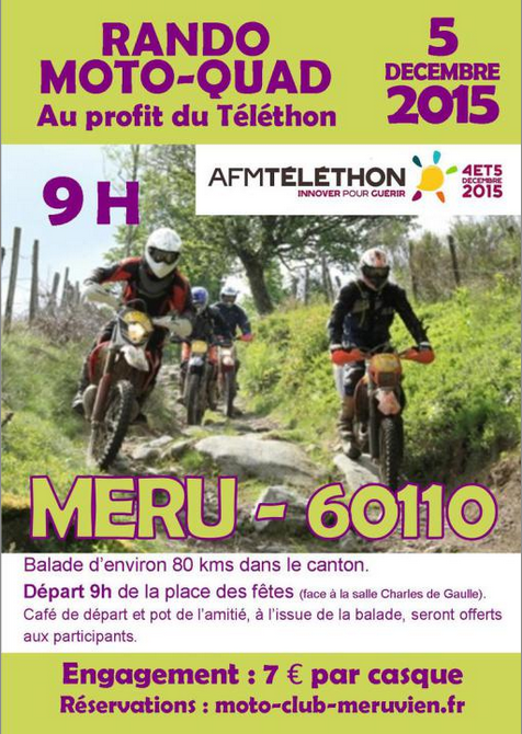 Téléthon 2015 : balade moto à Méru (60)
