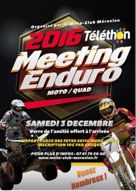 Téléthon 2016 : meeting enduro moto et quad à Méru (...)