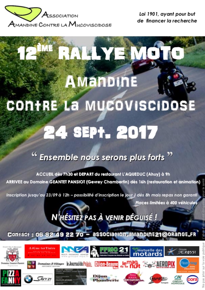 12e Rallye moto Amandine contre la mucoviscidose à Ahuy (...)