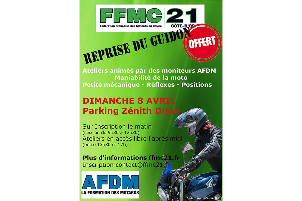 Journée Reprise du guidon à Dijon offerte par la FFMC21 (...)