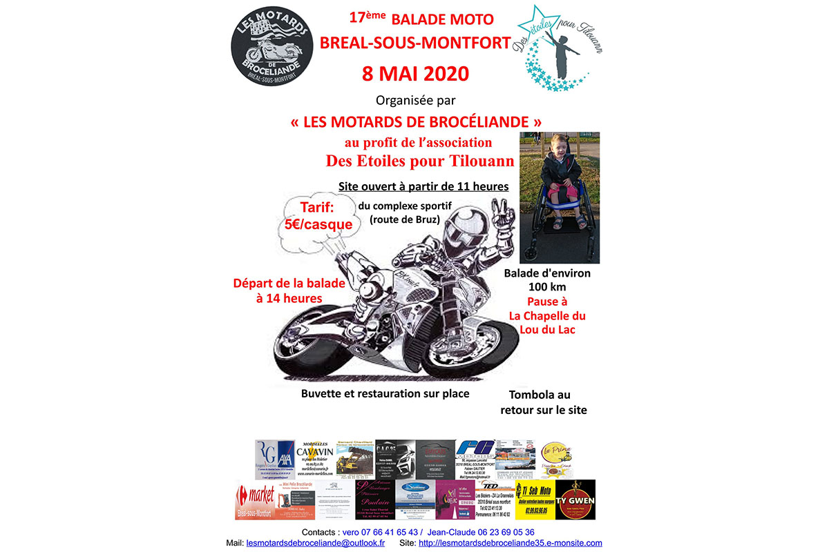 ANNULÉ. 17e balade moto de Bréal-sous-Montfort au profit (...)