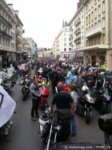 Manif 10 sept. à Caen : 1800 motards et 3000 tracts