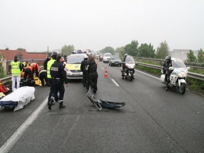 Accident moto sur l’A25