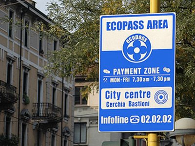 Péage urbain à Milan : panneaux