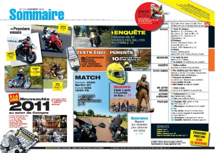 Moto Magazine n° 272 - novembre 2010 : sommaire