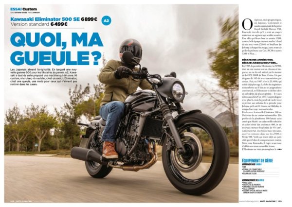 Moto Magazine 407 avril 2024 essai Kawasaki Eliminator 500 SE {JPEG}