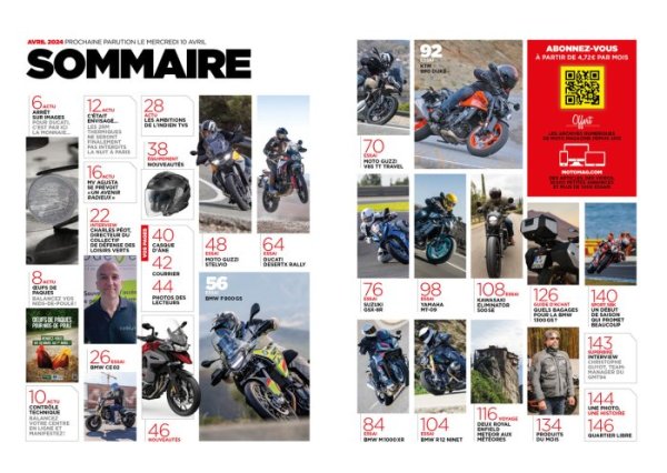 Moto Magazine 407 avril 2024 sommaire {JPEG}