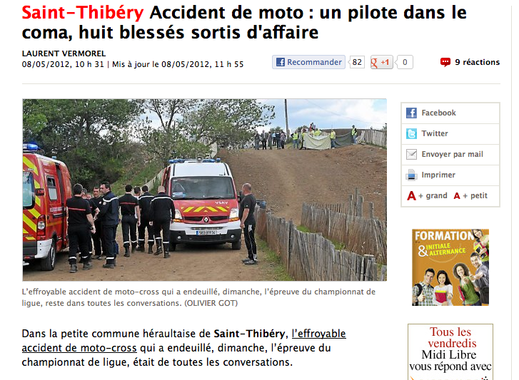 Accident de moto-cross : les règles de sécurité auraient (...)