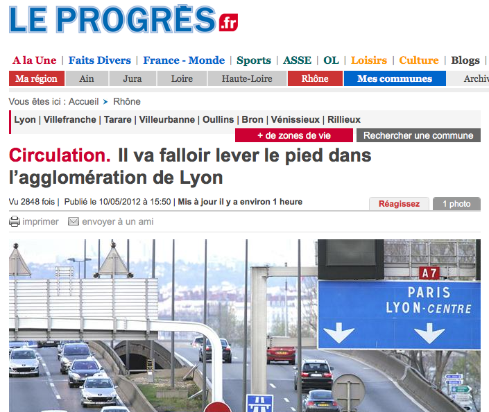 Limitations de vitesse : Lyon sur les freins