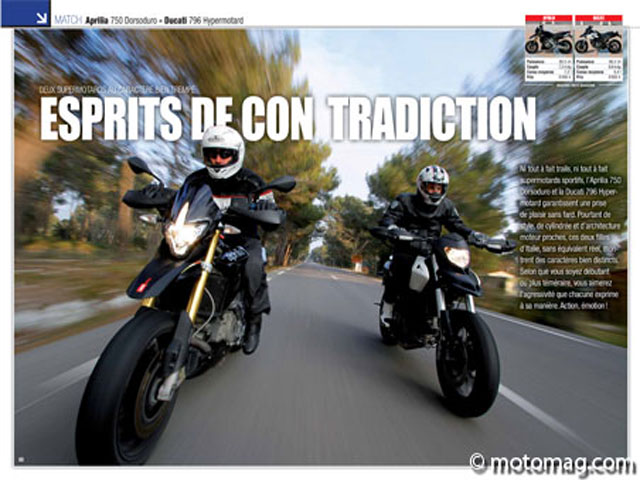 APRILIA 750 Dorsoduro - DUCATI 796 Hypermotard