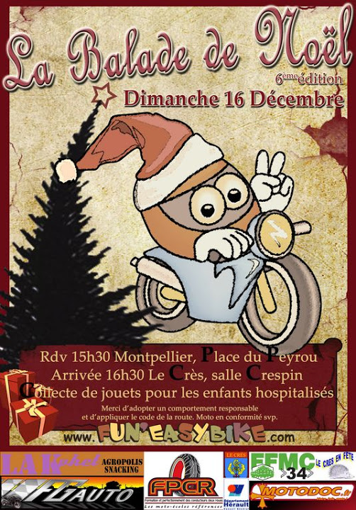 Solidarité moto : balade de Noël à Montpellier le 16 (...)
