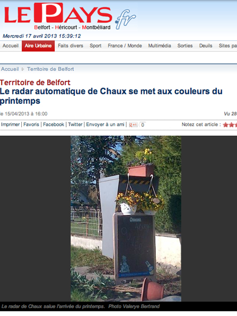 Insolite : un radar automatique « fleuri » pour fêter le (...)