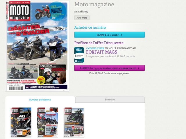 e-Presse : Moto Magazine de mai 2013 consultable dans (...)