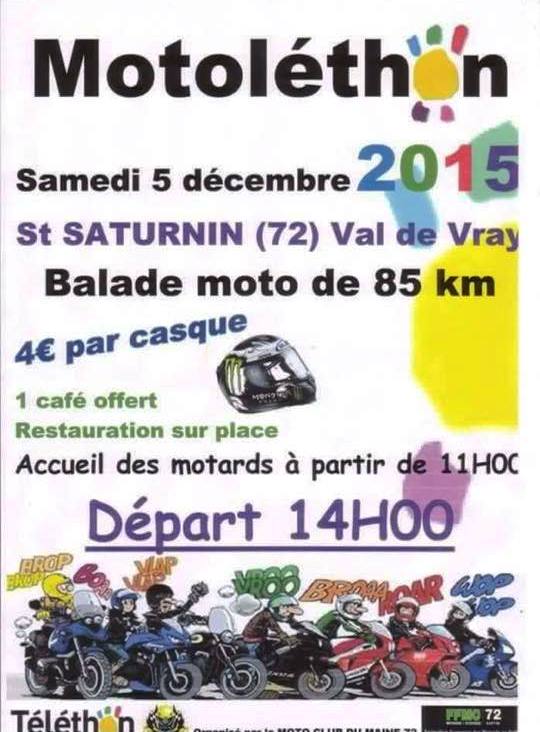 Téléthon 2015 : balade Motoléthon à Saint-Saturnin (...)