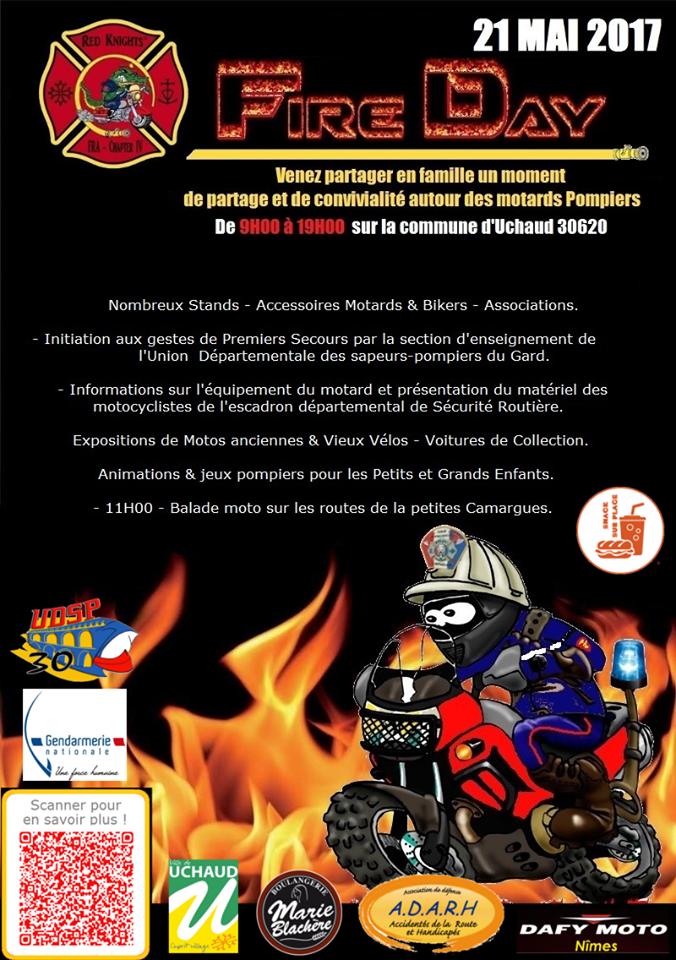 Rassemblement moto Fire day par les pompiers à Uchaud (...)