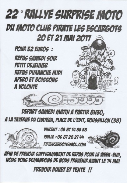 22e Rallye moto surprise du MCP Les escargots à (...)