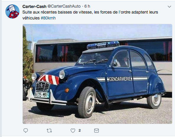 Limitation à 80 km/h. Twitter réagit vite.