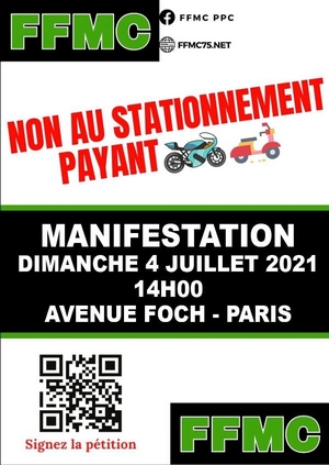 Nouvelle manif FFMC contre le stationnement payant le 4 (...)