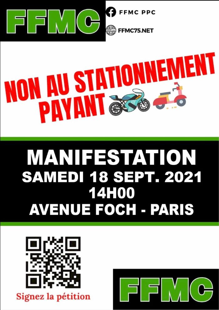 Nouvelle manif FFMC contre le stationnement payant à (...)
