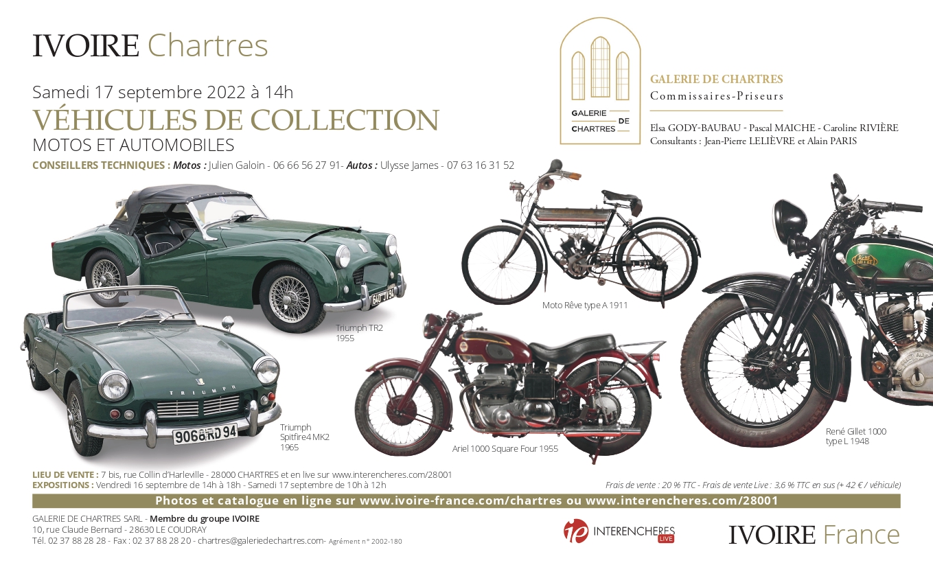 Vente aux enchères véhicules de collection - motos et (...)