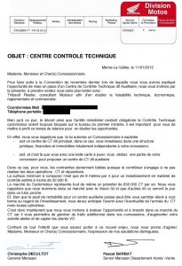 La circulaire de Honda France adressée aux concessionnaires