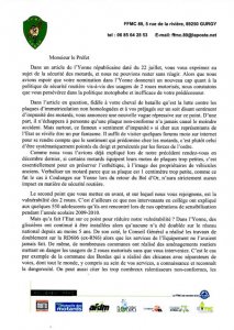 Lettre ouverte de la FFMC89 au préfet de l’Yonne
