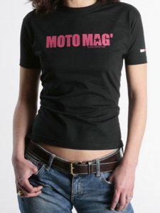 T-shirt moto manches courtes avec logo motomag Fuchsia