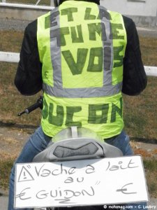 Manif FFMC 91 du 21 mai : motard appliqué