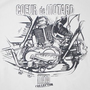 T-shirt moto Coeur de Motard illustré par un twin Italien en L de 750 GT des années 70.