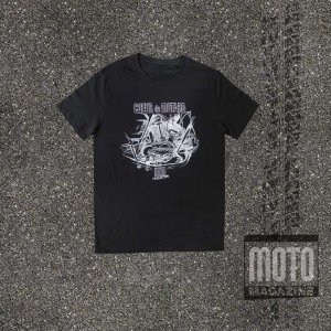 T-shirt moto avec moteur Ducati twin 750 GT et SS (NOIR)