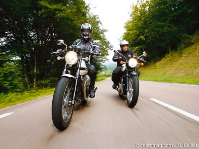 Guzzi Classic – Triumph Bonneville : en balade