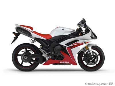 Yamaha 1000 YZF R1 : rouge et blanc