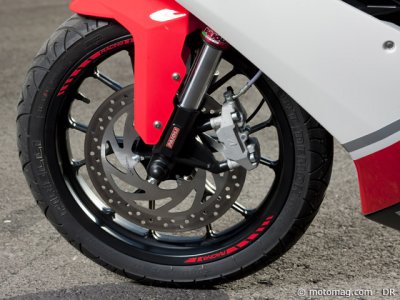 Essai Derbi 125 GPR : train avant