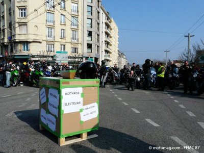 Manif 13 mars Limoges : motards et électeurs