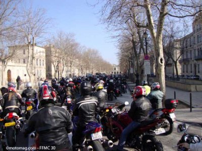 Manif 13 mars Nîmes : motard(e)s du Gard