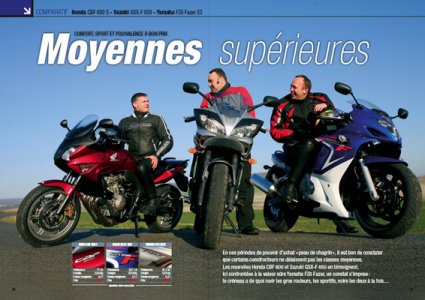 Comparatif 600 : Honda CBF, Suz GSX-F et Yam FZR