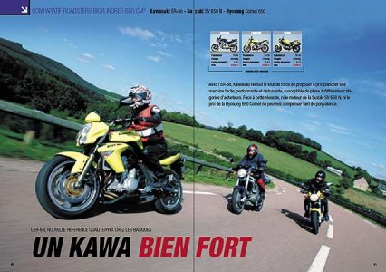 La nouvelle Kawasaki ER-6n face à ses concurrentes