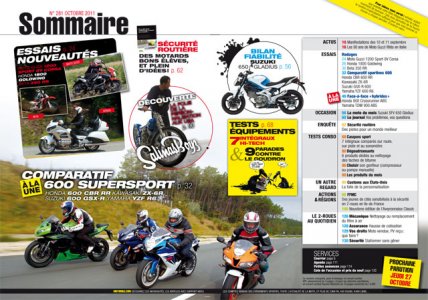 Moto Mag n°281 - octobre 2011 : sommaire