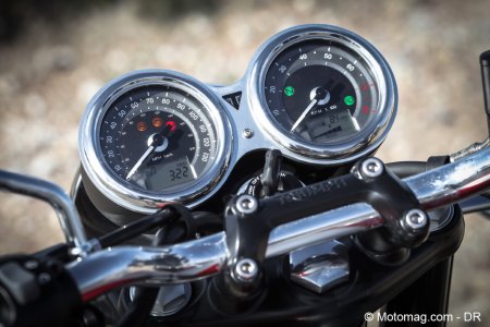 Triumph Bonneville T120 : beaucoup d’infos au compteur