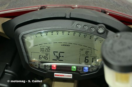 Ducati 1098 S : bloc compteur