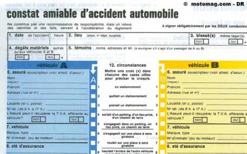 Constat amiable : évitez les pièges ! - Fédération Française des Motards en  Colère