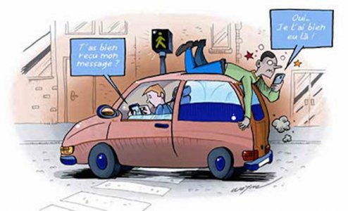 Carte postale sécurité routière : la distractions