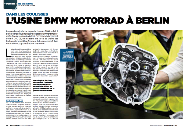 Moto Magazine n°403 reportage usine BMW Berlin