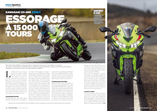 Moto Magazine n°403 essai Kawasaki ZX-4RR