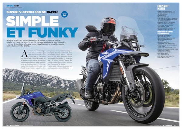 Moto Magazine n°403 essai suzuki v-strom 800 SE