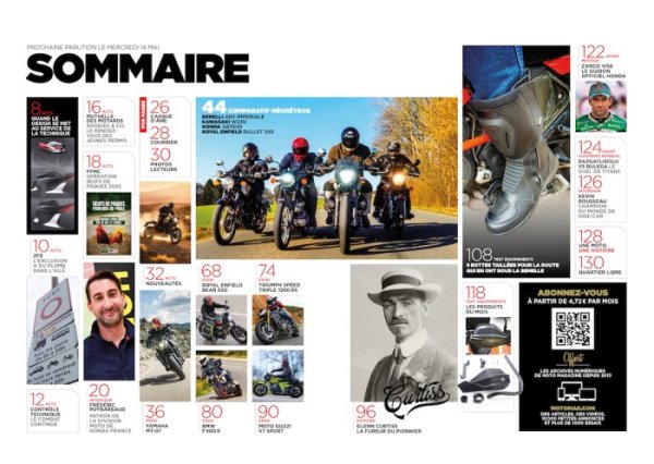 Moto Magazine n°419 sommaire {JPEG}
