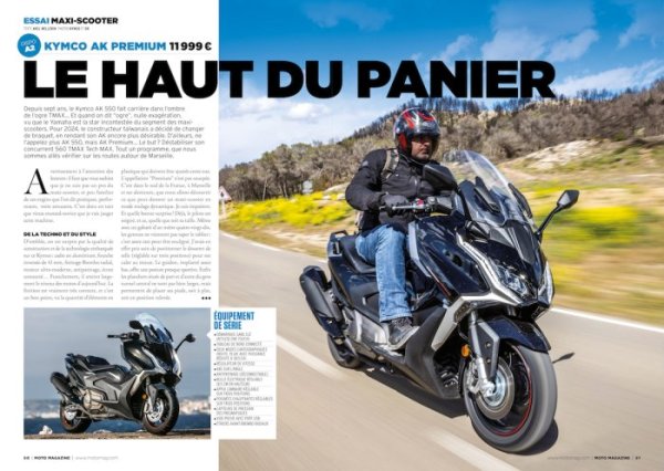 Moto Magazine n°400 essai Kymco AK Premium {JPEG}