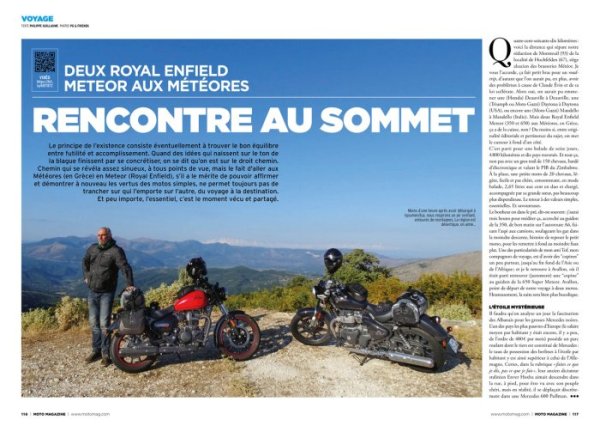 Moto Magazine 407 avril 2024 Reportage Royal Enfield Meteor aux Météores {JPEG}